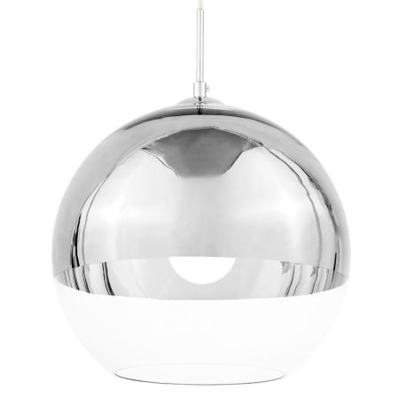 Nowoczesna lampa wisząca VERONI szklana kula srebrna, przezroczysta
