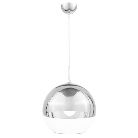 Nowoczesna lampa wisząca VERONI szklana kula srebrna, przezroczysta
