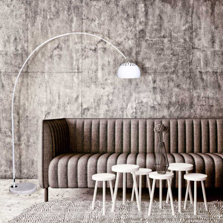 Lampa stojąca podłogowa AZURRO BIAŁA, metalowa, granitowa