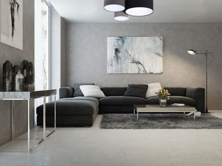 Czarno-szara lampa sufitowa, plafon z kloszami z weluru w kształcie walca z białym wnętrzem PODRIK