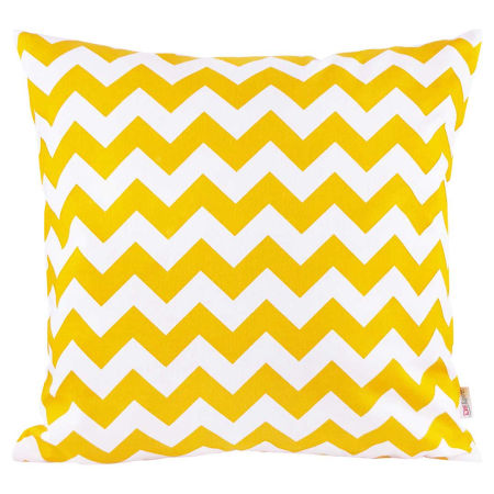 Pomarańczowa, żółta poszewka dekoracyjna na poduszkę w zygzaki