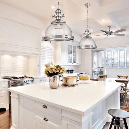 Lampa wisząca industrialna loft FALCO chrom przemysłowa szklana