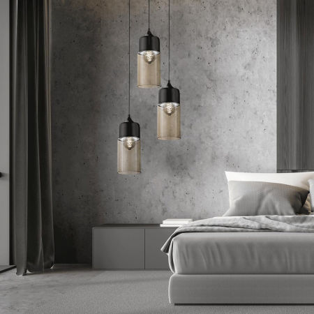 Loftowa lampa wisząca ZENIA czarny klosz metalowy tuba pionowa regulowana