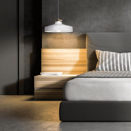 Biała lampa wisząca LUDOR nowoczesna industrialna okrągła