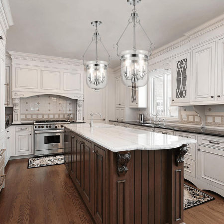 Klasyczna szklana lampa wisząca LEO chromowana loftowa ozdobna