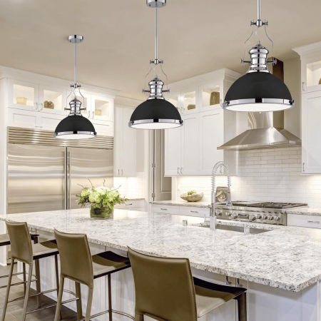 Czarna lampa loft industrialna wisząca ETTORE przemysłowa metalowa matowa kopuła