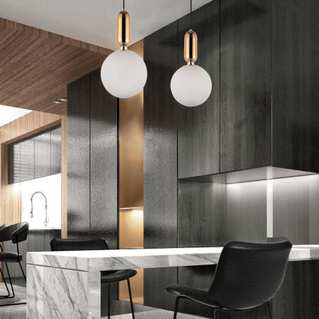 Elegancka nowoczesna okrągła lampa wisząca ORITO w kolorze złotym