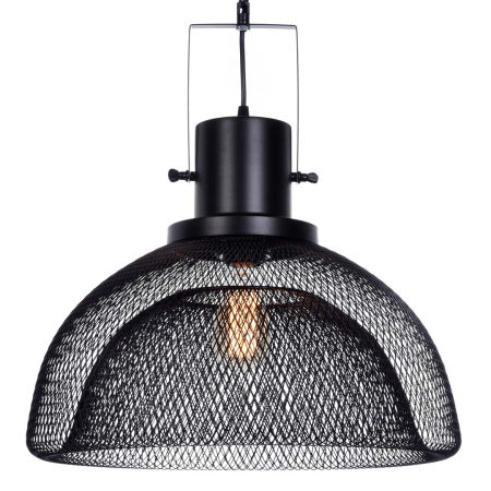 Półokrągła czarna lampa wisząca GLENCOR industrialna metalowa