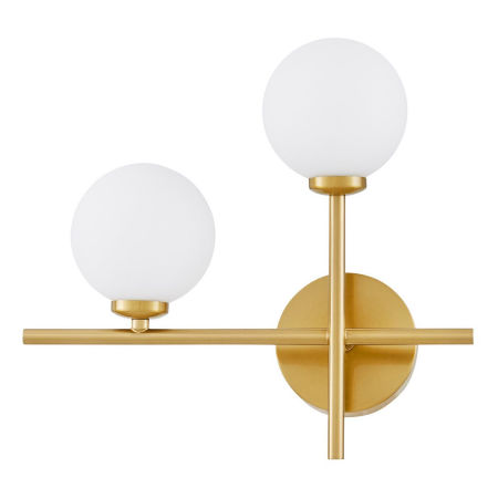 Elegancki, mosiężny kinkiet z kulistymi kloszami MARSIADA NEO