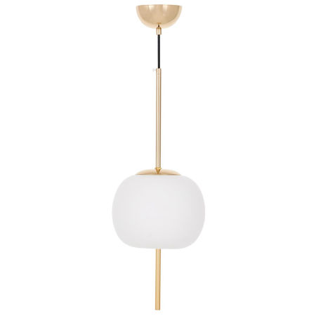 Złota lampa wisząca w stylu glamour ze szklanym kloszem ALPINA