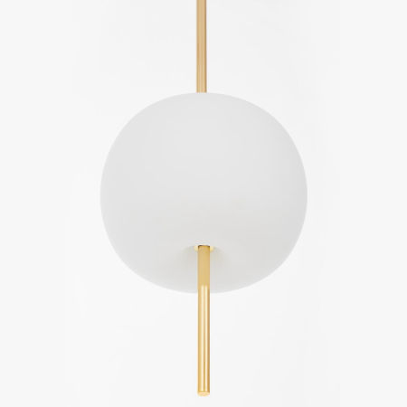 Złota lampa wisząca w stylu glamour ze szklanym kloszem ALPINA