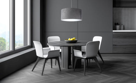 Ciemnoszara lampa wisząca z kloszem z weluru w kształcie walca z białym wnętrzem GRAFIT