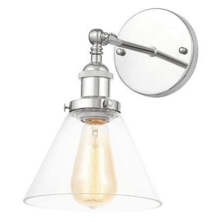 Przezroczysta lampa ścienna NUBI W1 szklany klosz loftowy, chromowany metalowy