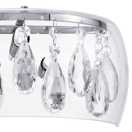 Nowoczesny, przezroczysty kinkiet z kryształkami i chromowanymi akcentami TOSSO CLEAR W1