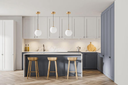 Złota lampa wisząca z okrągłym, białym kloszem, elegancka FREDICA W1