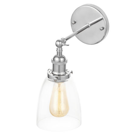 Szklany kinkiet z przezroczystym kloszem FABI W1 chromowany metalowy, industrialny styl