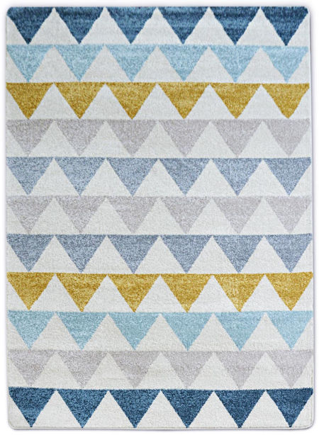 Nowoczesny geometryczny dywan w trójkąty kolorowe na jasnym tle