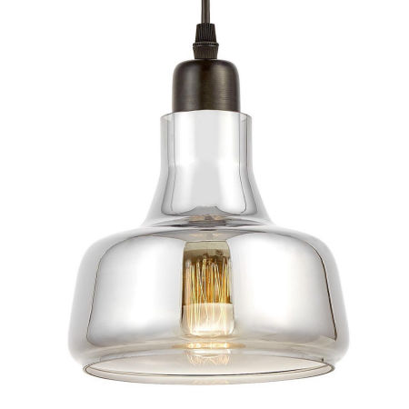 Nowoczesna lampa wisząca z dymionym, szklanym kloszem BORMIO