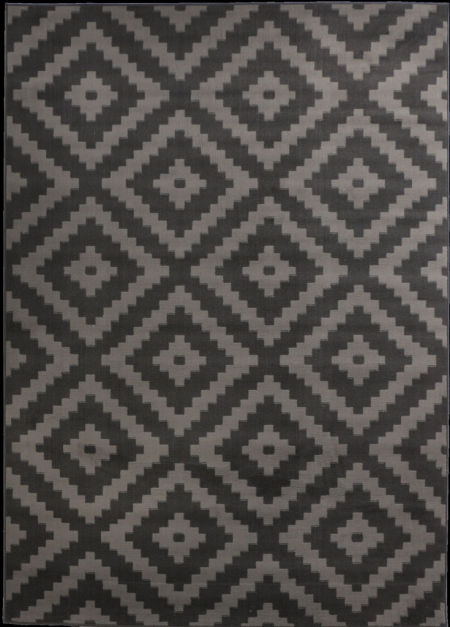 Ciemny nowoczesny dywan w geometryczne romby Almas 14 D1 szary, czarny