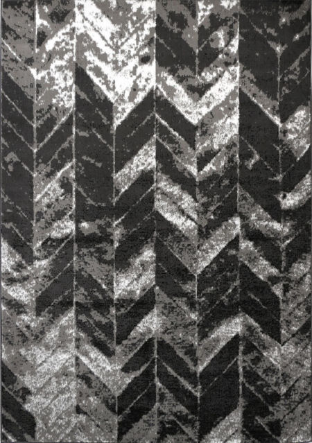 Szary dywan nowoczesny w jodełkę Almas 26, efekt przetarcia, do pokoju