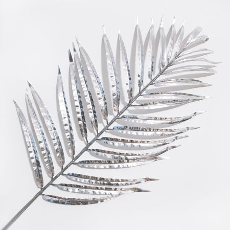 Srebrna dekoracja, nowoczesny sztuczny liść palmy, styl amerykański