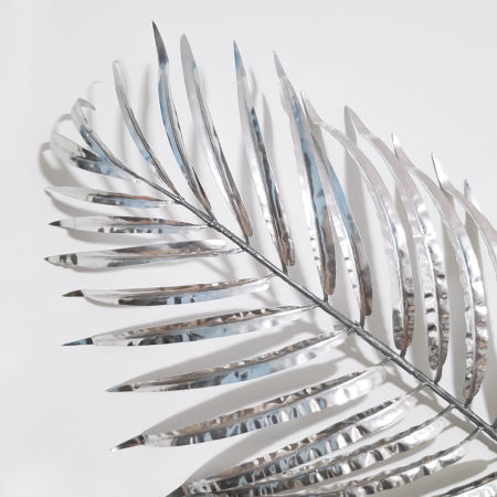 Srebrna dekoracja, nowoczesny sztuczny liść palmy, styl amerykański