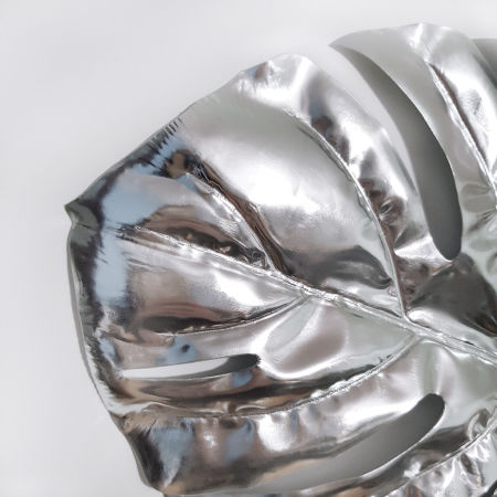 Srebrny liść Monstera Dziurawa - sztuczna dekoracja do domu, styl nowoczesny amerykański