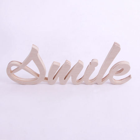 SMILE napis dekoracyjny drewniany 3D stojacy lub na ścianę