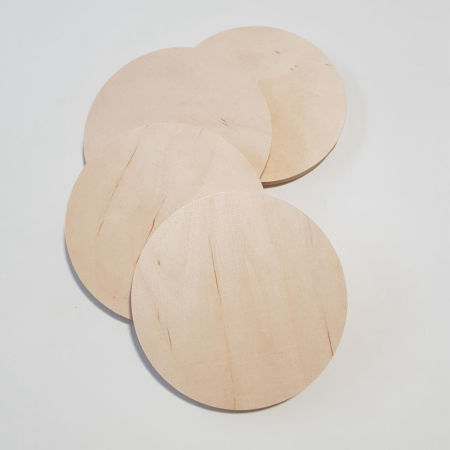 Drewniane podkładki na stół okrągłe, podstawki pod kubek 4 szt.