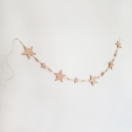 Drewniana girlanda w gwiazdy gwiazdki ręcznie robiona