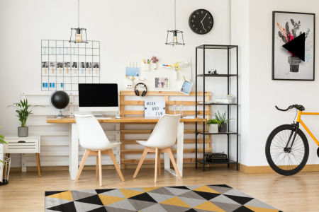 Kolorowy dywan do pokoju w trójkąty szare, czarne, żółte Desert Stream 07