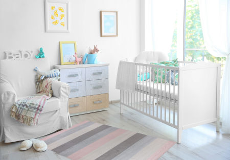 Kolorowy dywan dla dziewczynki w różowe i szare paski Pearl Waves 10