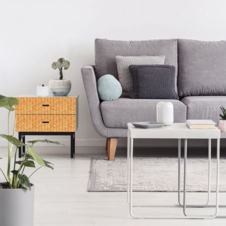 Samoprzylepna okleina do mebli wzór rattan, styl retro boho