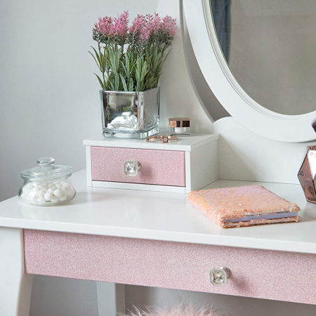 Różowa okleina meblowa samoprzylepna połyskująca glitter pink rose