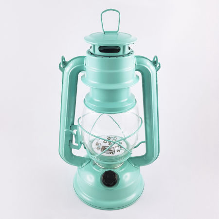 Miętowa latarnia lampa naftowa LED w stylu retro
