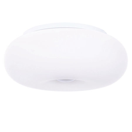 Biały plafon, lampa sufitowa BIANTE, okrągła, gładka szklana oprawa