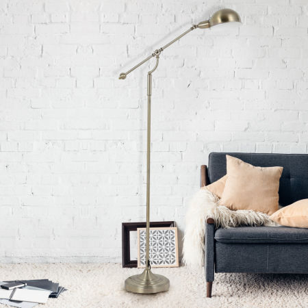 Lampa stojąca mosiądz, stare złoto BRITOS loft industrialna ozdobna stylowa