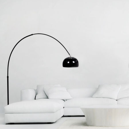 Lampa stojąca podłogowa AZURRO CZARNA, metalowa, granitowa