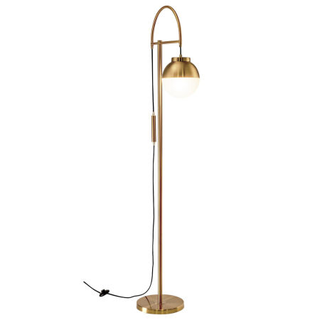 Nowoczesna lampa podłogowa BERTINI kolor mosiądzu, okrągły klosz