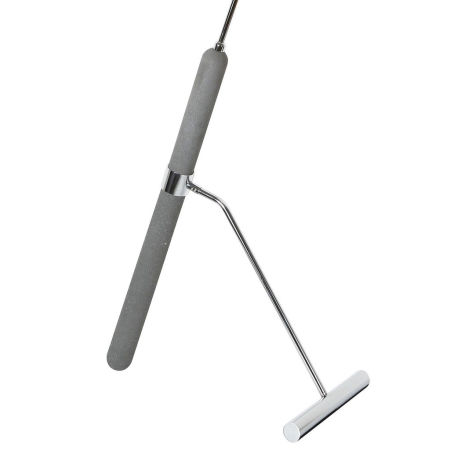 Designerska lampa stojąca, podłogowa GRANINO chromowana z betonową podstawą