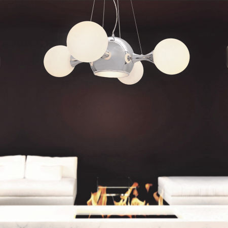 Chromowana biała lampa wisząca BOATEGGA W5 nowoczesna regulowana