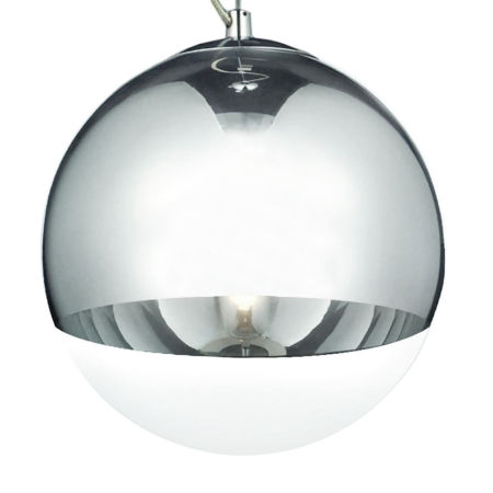 Srebrna szklana lampa wisząca IBIZA skandynawska przezroczysta kula