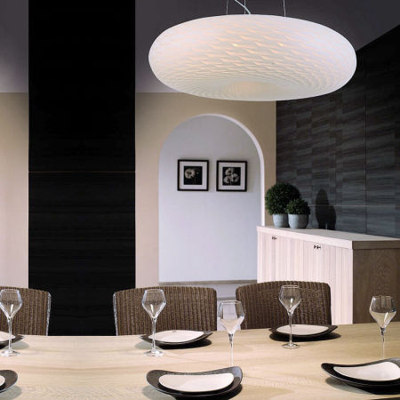 Lampa wisząca szklana EVIANTE biała