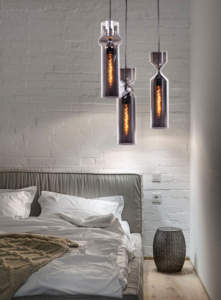 Lampa wisząca szklana VARIUS szara