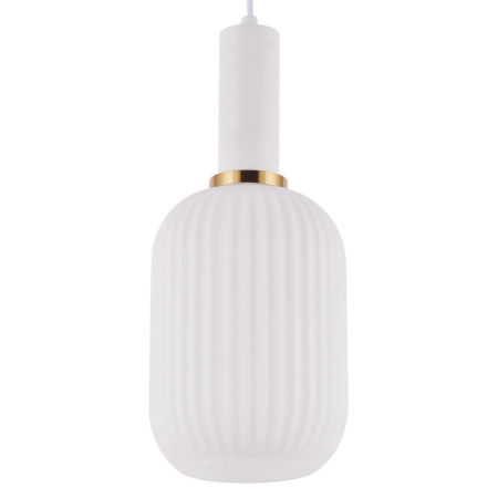 Elegancka szklana loftowa lampa wisząca RICO w białym kolorze, nowoczesny design