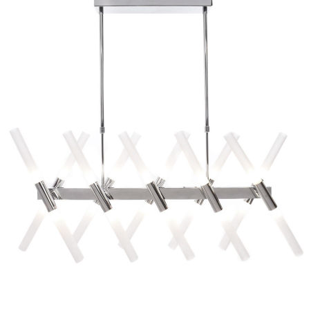 Chromowana lampa wisząca, nowoczesna ALFORD W20, białe klosze