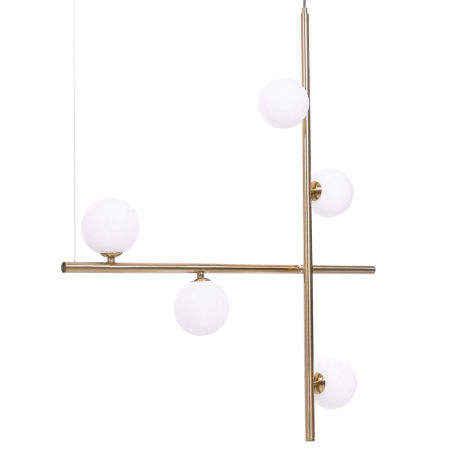 Designerska nowoczesna lampa wisząca RIANZA W5 w kolorze mosiądzu