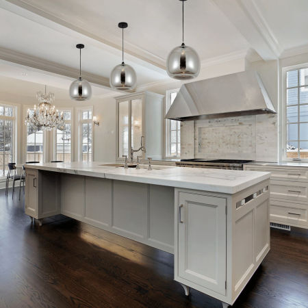 Szklana lampa wisząca CESIO w skandynawskim stylu z dymionym kloszem