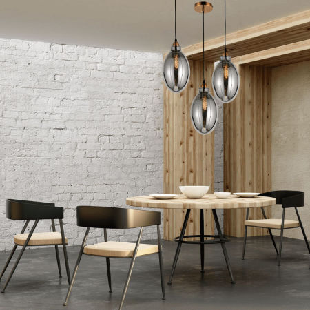 Dymiona lampa wisząca RENTON w loftowym stylu, nowoczesna, industrialna