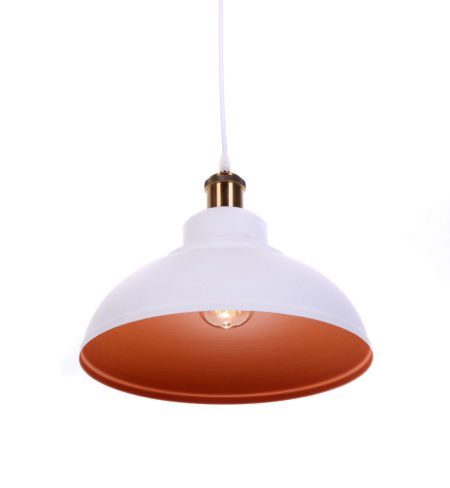Biała lampa wisząca BOGGI loftowa półokrągła metalowa stylowa